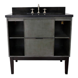 Bellaterra Home Vanity BellaTerra Home 37" Single vanity in Linen Gray finish with Black Galaxy top and Rectangle Sink 400502-LY-BGR