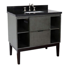 Load image into Gallery viewer, Bellaterra Home Vanity BellaTerra Home 37&quot; Single vanity in Linen Gray finish with Black Galaxy top and Rectangle Sink 400502-LY-BGR