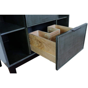 Bellaterra Home Vanity BellaTerra Home 37" Single vanity in Linen Gray finish with Black Galaxy top and Rectangle Sink 400502-LY-BGR