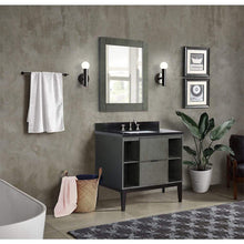 Load image into Gallery viewer, Bellaterra Home Vanity BellaTerra Home 37&quot; Single vanity in Linen Gray finish with Black Galaxy top and Rectangle Sink 400502-LY-BGR