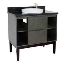Load image into Gallery viewer, Bellaterra Home Vanity BellaTerra Home 37&quot; Single vanity in Linen Gray finish with Black Galaxy top and Round Sink 400502-LY-BGRD