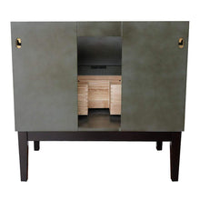 Load image into Gallery viewer, Bellaterra Home Vanity BellaTerra Home 37&quot; Single vanity in Linen Gray finish with Black Galaxy top and Round Sink 400502-LY-BGRD
