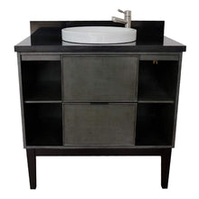 Load image into Gallery viewer, Bellaterra Home Vanity BellaTerra Home 37&quot; Single vanity in Linen Gray finish with Black Galaxy top and Round Sink 400502-LY-BGRD