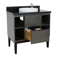 Load image into Gallery viewer, Bellaterra Home Vanity BellaTerra Home 37&quot; Single vanity in Linen Gray finish with Black Galaxy top and Round Sink 400502-LY-BGRD