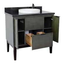 Load image into Gallery viewer, Bellaterra Home Vanity BellaTerra Home 37&quot; Single vanity in Linen Gray finish with Black Galaxy top top and Round Sink 400501-LY-BGRD