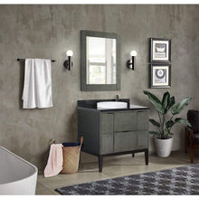 Load image into Gallery viewer, Bellaterra Home Vanity BellaTerra Home 37&quot; Single vanity in Linen Gray finish with Black Galaxy top top and Round Sink 400501-LY-BGRD