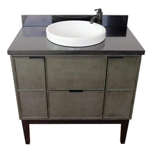 Load image into Gallery viewer, Bellaterra Home Vanity BellaTerra Home 37&quot; Single vanity in Linen Gray finish with Black Galaxy top top and Round Sink 400501-LY-BGRD