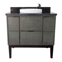 Load image into Gallery viewer, Bellaterra Home Vanity BellaTerra Home 37&quot; Single vanity in Linen Gray finish with Black Galaxy top top and Round Sink 400501-LY-BGRD