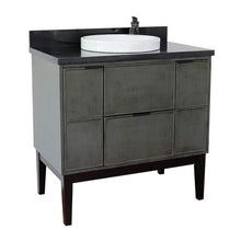 Load image into Gallery viewer, Bellaterra Home Vanity BellaTerra Home 37&quot; Single vanity in Linen Gray finish with Black Galaxy top top and Round Sink 400501-LY-BGRD