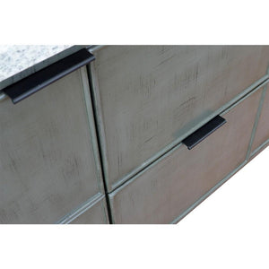 Bellaterra Home Vanity BellaTerra Home 37" Single vanity in Linen Gray finish with Black Galaxy top top and Round Sink 400501-LY-BGRD