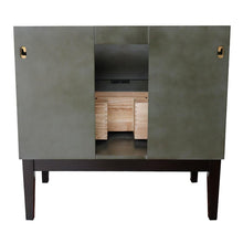 Load image into Gallery viewer, Bellaterra Home Vanity BellaTerra Home 37&quot; Single vanity in Linen Gray finish with Black Galaxy top top and Round Sink 400501-LY-BGRD