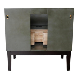 Bellaterra Home Vanity BellaTerra Home 37" Single vanity in Linen Gray finish with Black Galaxy top top and Round Sink 400501-LY-BGRD