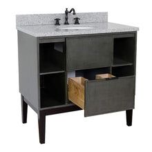 Load image into Gallery viewer, Bellaterra Home Vanity BellaTerra Home 37&quot; Single vanity in Linen Gray finish with Gray granite top and Oval Sink 400502-LY-GYO
