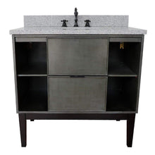 Load image into Gallery viewer, Bellaterra Home Vanity BellaTerra Home 37&quot; Single vanity in Linen Gray finish with Gray granite top and Oval Sink 400502-LY-GYO