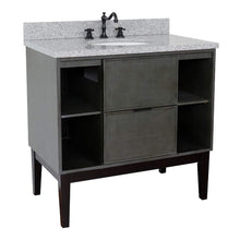 Load image into Gallery viewer, Bellaterra Home Vanity BellaTerra Home 37&quot; Single vanity in Linen Gray finish with Gray granite top and Oval Sink 400502-LY-GYO