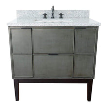 Load image into Gallery viewer, Bellaterra Home Vanity BellaTerra Home 37&quot; Single vanity in Linen Gray finish with Gray granite top and Rectangle Sink 400501-LY-GYR