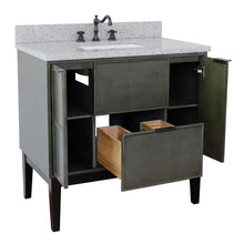 Load image into Gallery viewer, Bellaterra Home Vanity BellaTerra Home 37&quot; Single vanity in Linen Gray finish with Gray granite top and Rectangle Sink 400501-LY-GYR