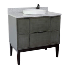 Load image into Gallery viewer, Bellaterra Home Vanity BellaTerra Home 37&quot; Single vanity in Linen Gray finish with Gray granite top and Round Sink 400501-LY-GYRD