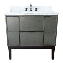 Load image into Gallery viewer, Bellaterra Home Vanity BellaTerra Home 37&quot; Single vanity in Linen Gray finish with White Carrara top and Rectangle Sink 400501-LY-WMR
