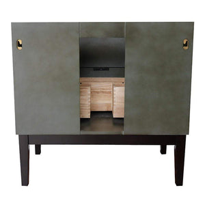 Bellaterra Home Vanity BellaTerra Home 37" Single vanity in Linen Gray finish with White Carrara top and Rectangle Sink 400501-LY-WMR