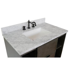 Load image into Gallery viewer, Bellaterra Home Vanity BellaTerra Home 37&quot; Single vanity in Linen Gray finish with White Carrara top and Rectangle Sink 400502-LY-WMR