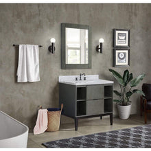 Load image into Gallery viewer, Bellaterra Home Vanity BellaTerra Home 37&quot; Single vanity in Linen Gray finish with White Carrara top and Rectangle Sink 400502-LY-WMR