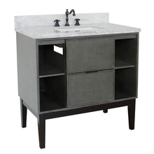 Load image into Gallery viewer, Bellaterra Home Vanity BellaTerra Home 37&quot; Single vanity in Linen Gray finish with White Carrara top and Rectangle Sink 400502-LY-WMR