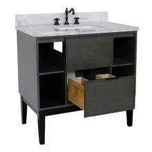 Load image into Gallery viewer, Bellaterra Home Vanity BellaTerra Home 37&quot; Single vanity in Linen Gray finish with White Carrara top and Rectangle Sink 400502-LY-WMR