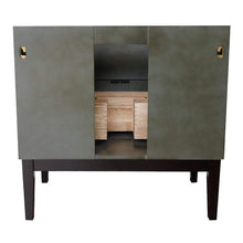 Load image into Gallery viewer, Bellaterra Home Vanity BellaTerra Home 37&quot; Single vanity in Linen Gray finish with White Carrara top and Rectangle Sink 400502-LY-WMR