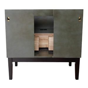 Bellaterra Home Vanity BellaTerra Home 37" Single vanity in Linen Gray finish with White Carrara top and Rectangle Sink 400502-LY-WMR