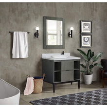 Load image into Gallery viewer, Bellaterra Home Vanity BellaTerra Home 37&quot; Single vanity in Linen Gray finish with White Carrara top and Round Sink 400502-LY-WMRD