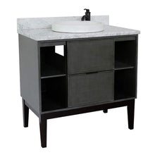 Load image into Gallery viewer, Bellaterra Home Vanity BellaTerra Home 37&quot; Single vanity in Linen Gray finish with White Carrara top and Round Sink 400502-LY-WMRD