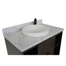 Load image into Gallery viewer, Bellaterra Home Vanity BellaTerra Home 37&quot; Single vanity in Linen Gray finish with White Carrara top and Round Sink 400502-LY-WMRD