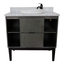 Load image into Gallery viewer, Bellaterra Home Vanity BellaTerra Home 37&quot; Single vanity in Linen Gray finish with White Carrara top and Round Sink 400502-LY-WMRD