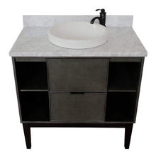 Load image into Gallery viewer, Bellaterra Home Vanity BellaTerra Home 37&quot; Single vanity in Linen Gray finish with White Carrara top and Round Sink 400502-LY-WMRD