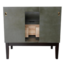 Load image into Gallery viewer, Bellaterra Home Vanity BellaTerra Home 37&quot; Single vanity in Linen Gray finish with White Carrara top and Round Sink 400502-LY-WMRD