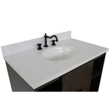 Load image into Gallery viewer, Bellaterra Home Vanity BellaTerra Home 37&quot; Single vanity in Linen Gray finish with White Quartz top and Oval Sink 400502-LY-WEO