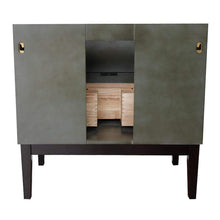 Load image into Gallery viewer, Bellaterra Home Vanity BellaTerra Home 37&quot; Single vanity in Linen Gray finish with White Quartz top and Round Sink 400502-LY-WERD