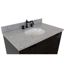Load image into Gallery viewer, Bellaterra Home Vanity BellaTerra Home 37&quot; Single vanity in Linen Gray finsih with Gray granite top and Oval Sink 400501-LY-GYO