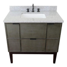 Load image into Gallery viewer, Bellaterra Home Vanity BellaTerra Home 37&quot; Single vanity in Linen Gray finsih with Gray granite top and Rectangle Sink 400501-LY-GYR