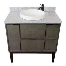 Load image into Gallery viewer, Bellaterra Home Vanity BellaTerra Home 37&quot; Single vanity in Linen Gray finsih with Gray granite top and Round Sink 400501-LY-GYRD