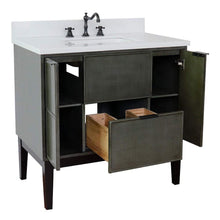 Load image into Gallery viewer, Bellaterra Home Vanity BellaTerra Home 37&quot; Single vanity in Linen Gray finsih with White Quartz top and rectangle sink 400501-LY-WER