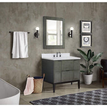 Load image into Gallery viewer, Bellaterra Home Vanity BellaTerra Home 37&quot; Single vanity in Linen Gray finsih with White Quartz top and rectangle sink 400501-LY-WER