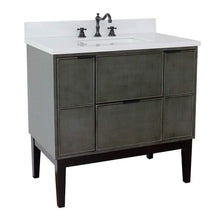 Load image into Gallery viewer, Bellaterra Home Vanity BellaTerra Home 37&quot; Single vanity in Linen Gray finsih with White Quartz top and rectangle sink 400501-LY-WER