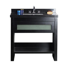 Load image into Gallery viewer, Bellaterra Home Vanity BellaTerra Home 37&quot; Single vanity in Matte Black finish top with Black Galaxy and Rectangle Sink 808185-36-BL-BGR