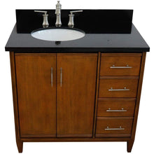 Load image into Gallery viewer, Bellaterra Home Vanity BellaTerra Home 37&quot; Single vanity in Walnut finish with Black galaxy and oval sink- Left door/Left sink 400901-37L-WA-BGOL