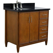 Load image into Gallery viewer, Bellaterra Home Vanity BellaTerra Home 37&quot; Single vanity in Walnut finish with Black galaxy and oval sink- Left door/Left sink 400901-37L-WA-BGOL