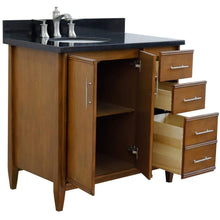 Load image into Gallery viewer, Bellaterra Home Vanity BellaTerra Home 37&quot; Single vanity in Walnut finish with Black galaxy and oval sink- Left door/Left sink 400901-37L-WA-BGOL