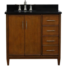Load image into Gallery viewer, Bellaterra Home Vanity BellaTerra Home 37&quot; Single vanity in Walnut finish with Black galaxy and oval sink- Left door/Left sink 400901-37L-WA-BGOL