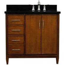 Load image into Gallery viewer, Bellaterra Home Vanity BellaTerra Home 37&quot; Single vanity in Walnut finish with Black galaxy and oval sink- Right door/Right sink 400901-37R-WA-BGOR